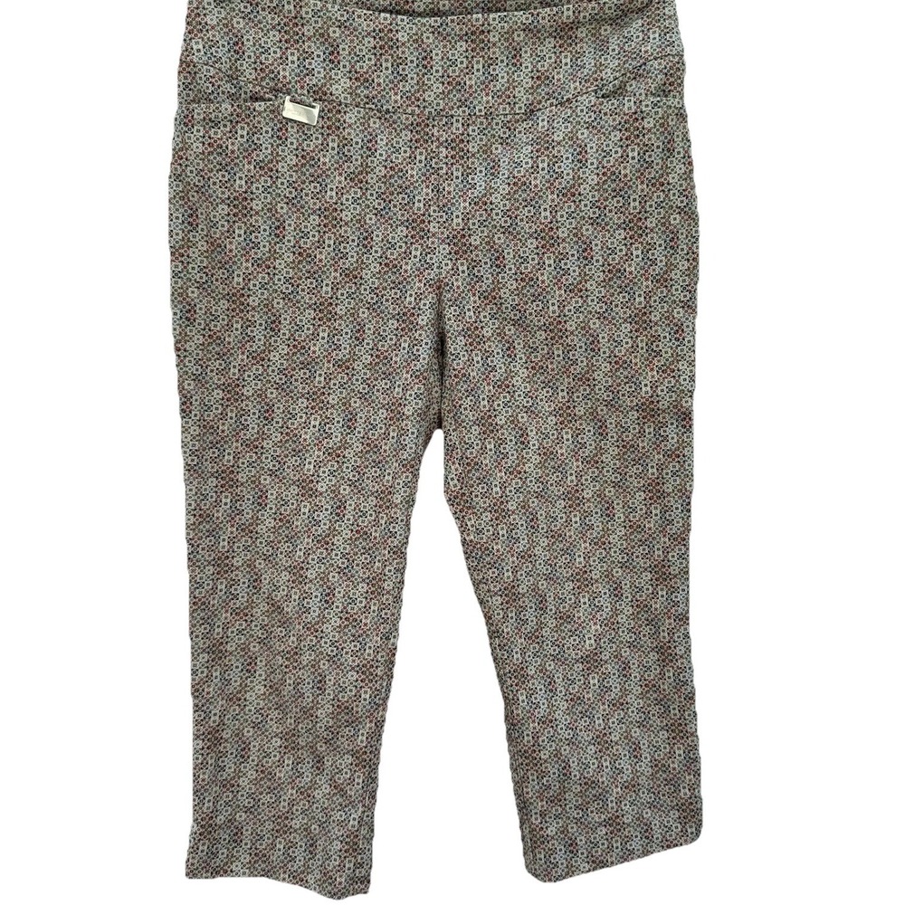 Lisette L‎ Montreal Golf Pants Size 8 Cropped capri Mosaic Print Stretch Pull On